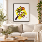 Avocado Toast fine art print in a modern living room