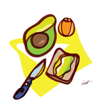 Avocado toast artwork by Lino Ribolla
