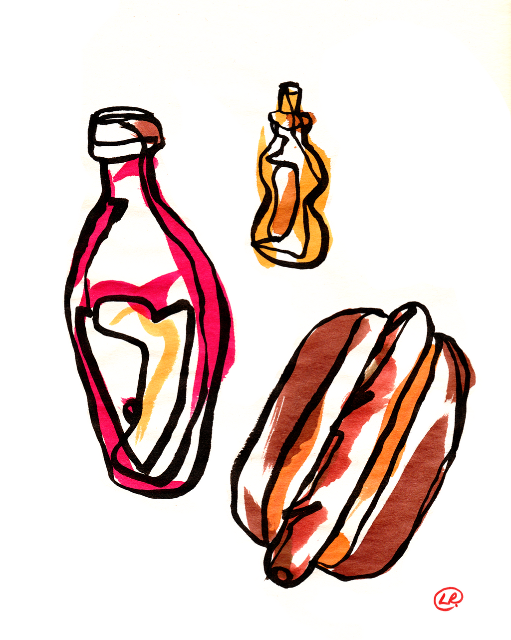 Hot dogs artwork by Lino Ribolla