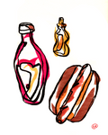 Hot dogs artwork by Lino Ribolla