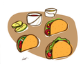 Tacos artwork by Lino Ribolla