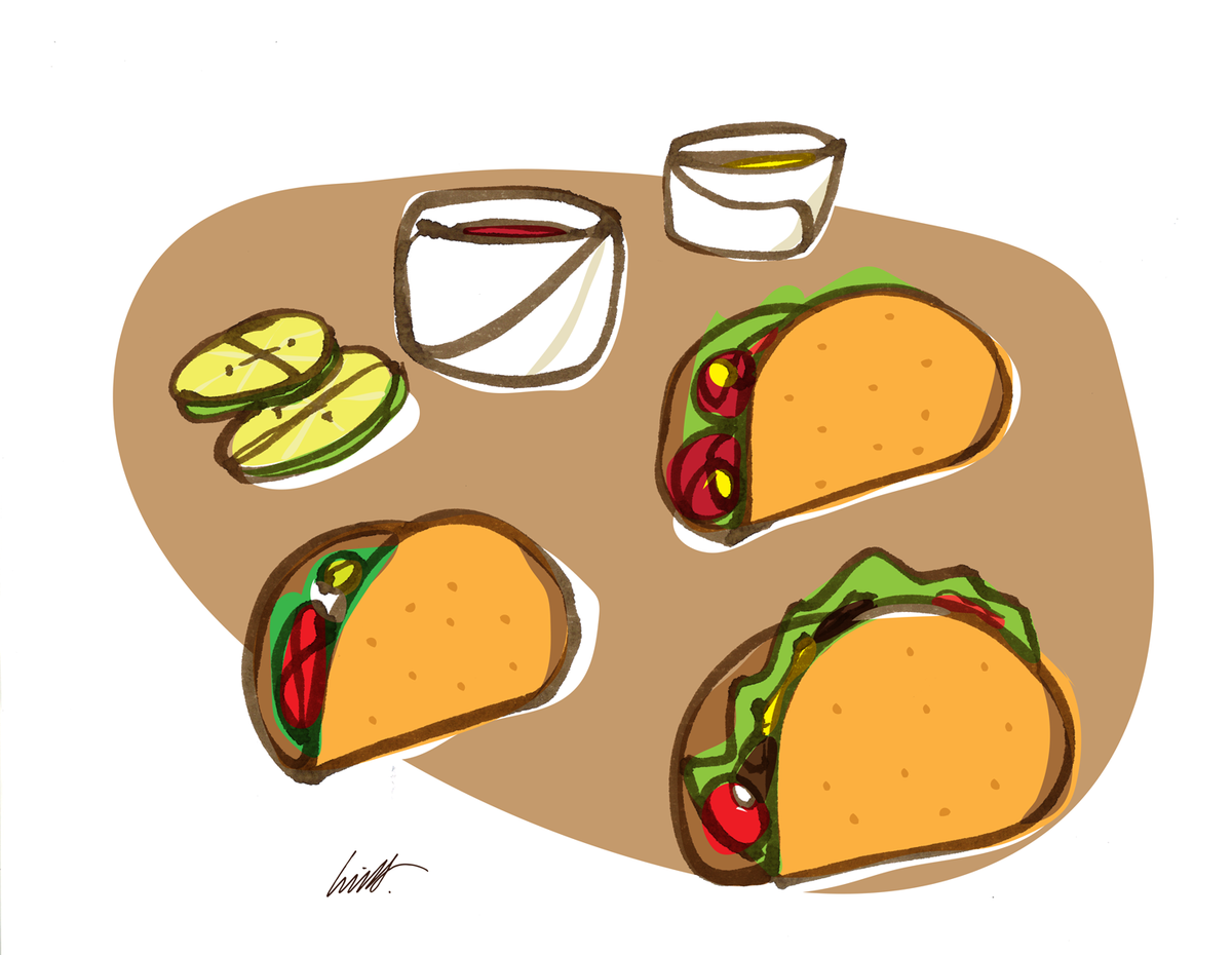 Tacos artwork by Lino Ribolla
