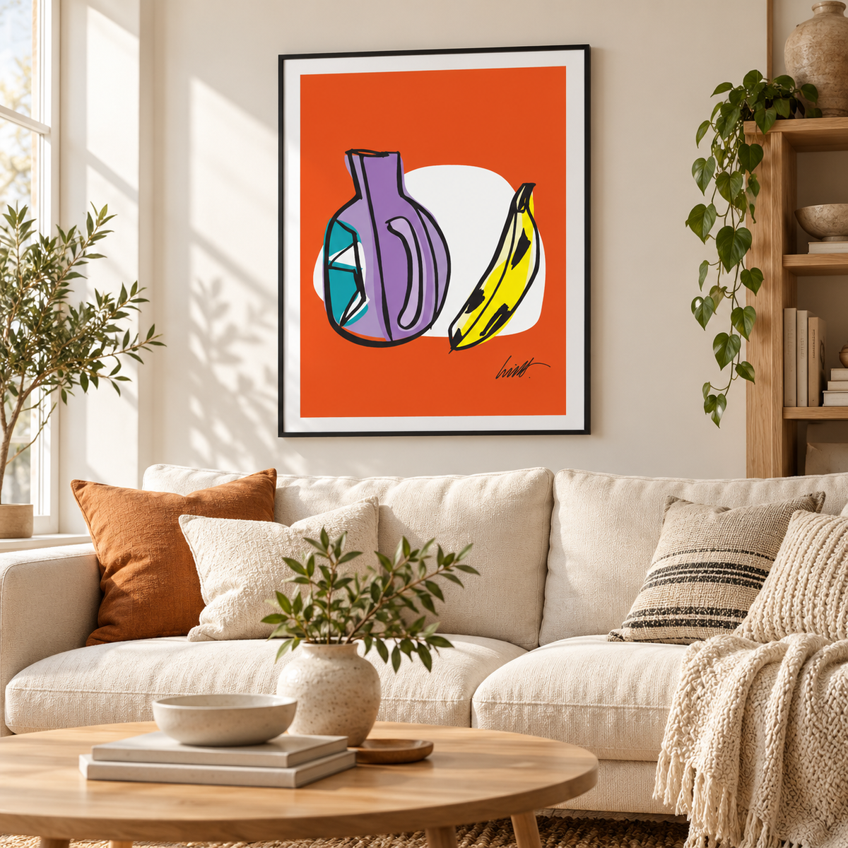 Still Life #8 fine art print in a modern living room